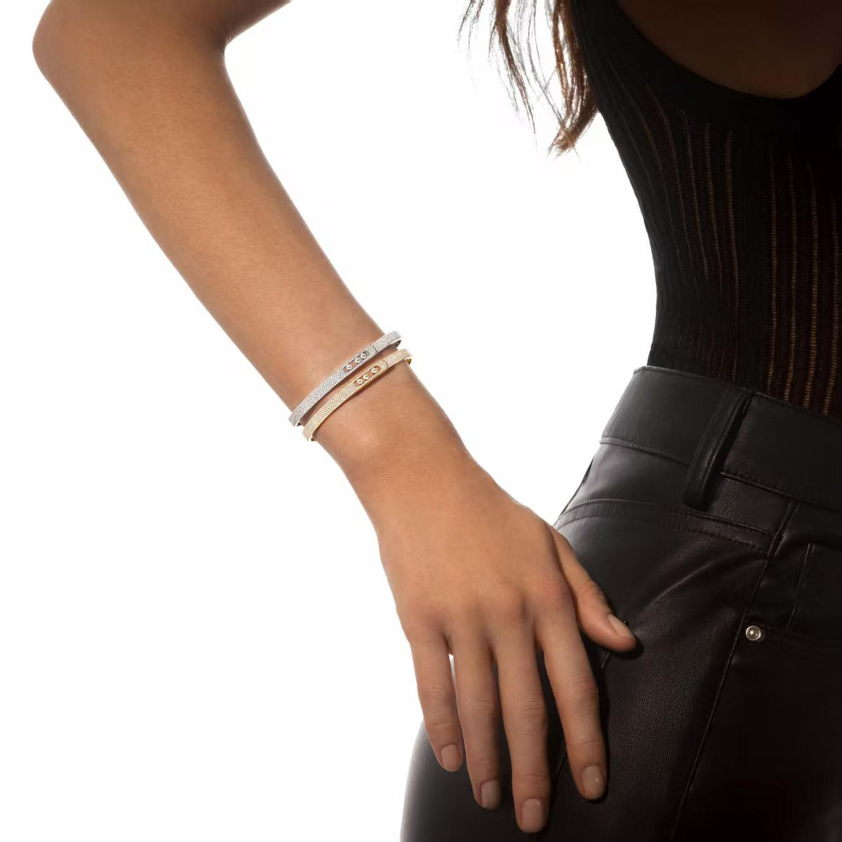 [ECHO]Move Noa Full Pavé Diamond Bangle Bracelet