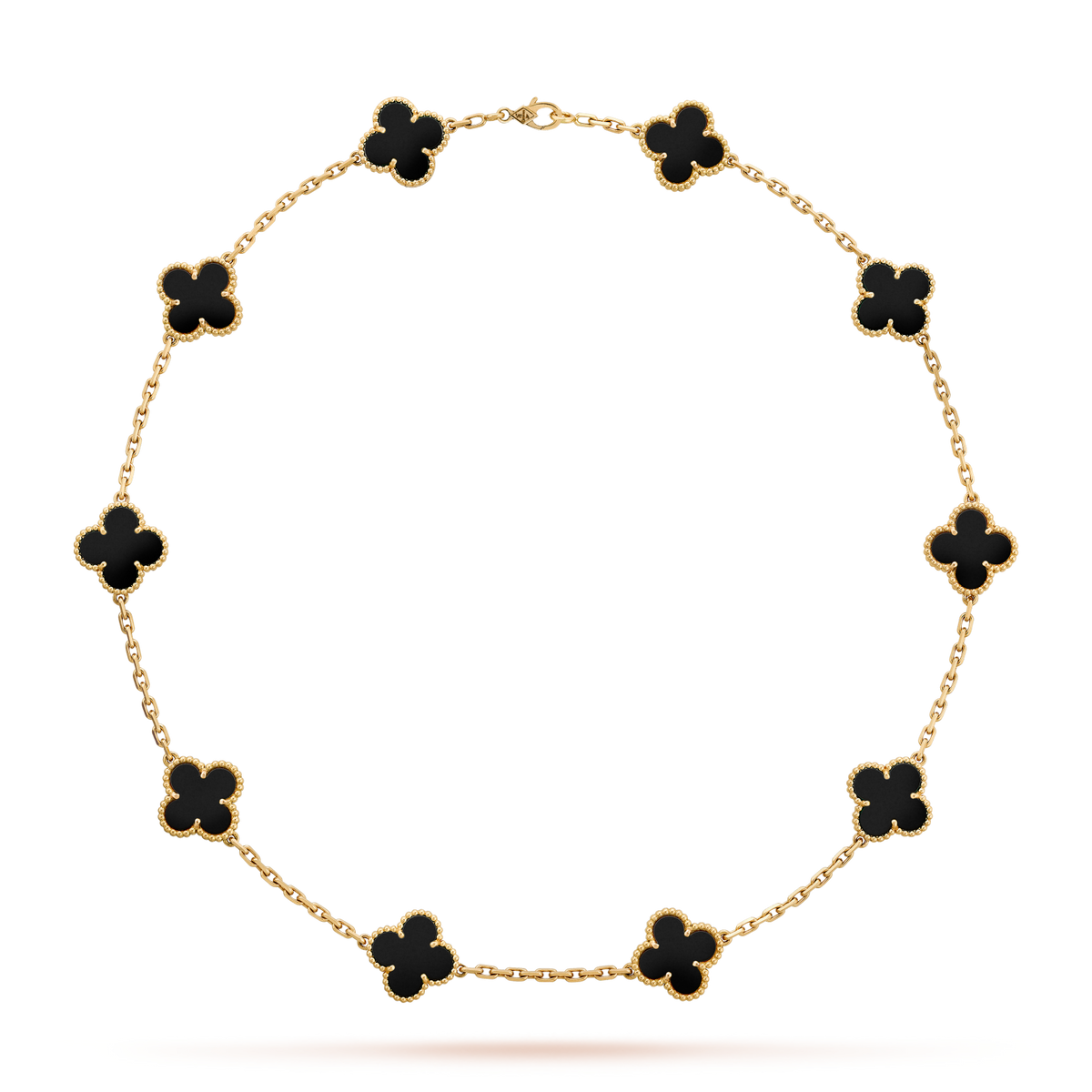 [ECHO ]CLOVER 10 MOTIFS ONYX NECKLACE