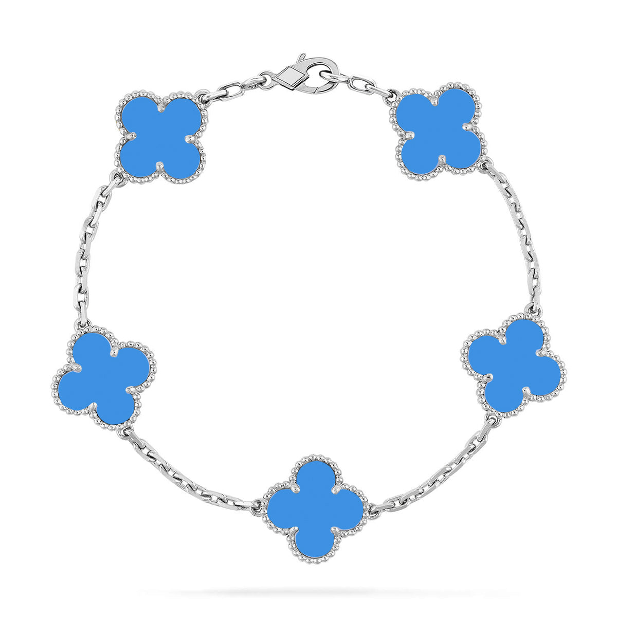 [ECHO ] CLOVER 5 MOTIF BLUE AGATE BRACELET COLLECTION