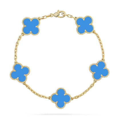 [ECHO ] CLOVER 5 MOTIF BLUE AGATE BRACELET COLLECTION