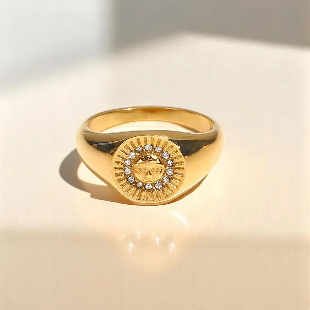 [Echo Fine]Solari Sunface Gold Ring