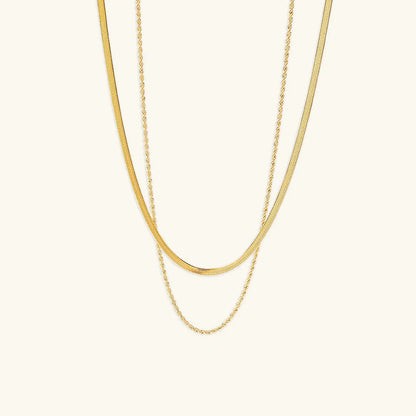 [Echo Fine]Hailey Layered Gold Chain Necklace