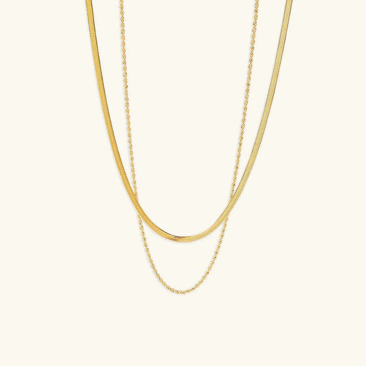 [Echo Fine]Hailey Layered Gold Chain Necklace