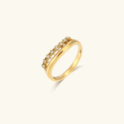 [Echo Fine]Adeline Diamond Simulant Gold Ring