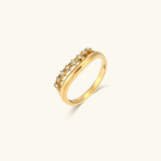[Echo Fine]Adeline Diamond Simulant Gold Ring