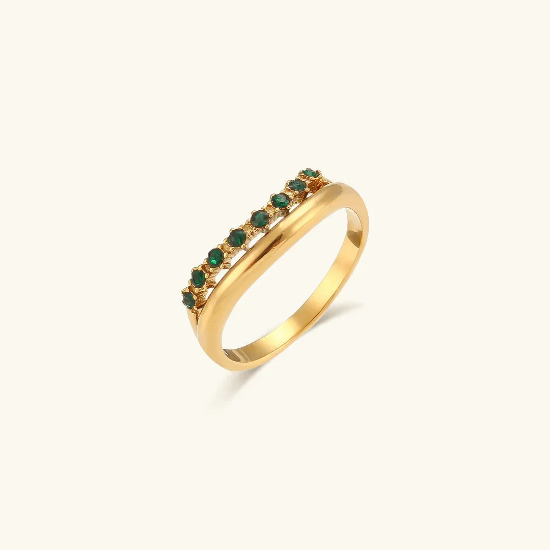[Echo Fine]Adeline Diamond Simulant Gold Ring