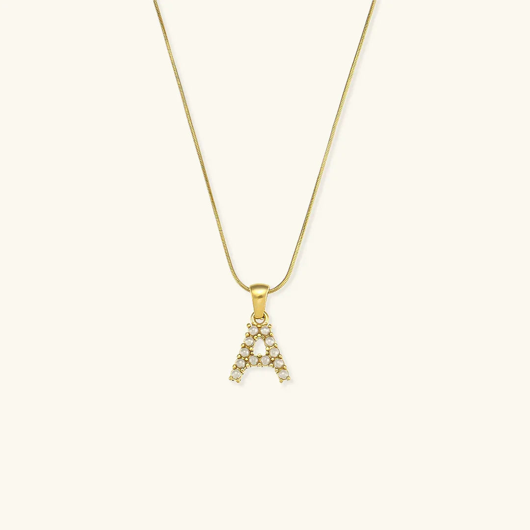 [Echo Fine]Augustine Initial Letter Pearl Necklace