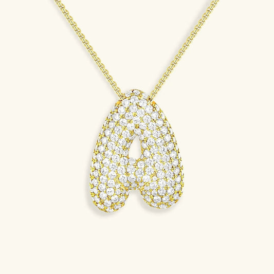[Echo Fine]Bubble Initial Diamond Necklace