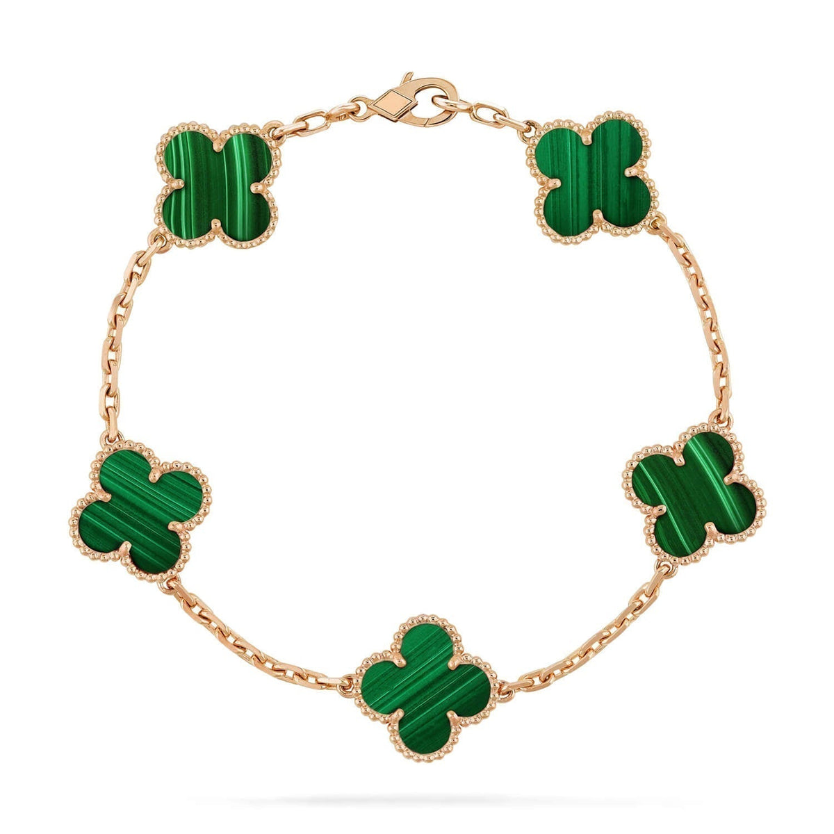 [ECHO ]CLOVER 5 MOTIFS MALACHITE BRACELET