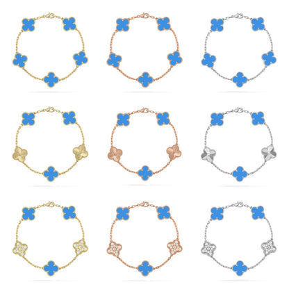 [ECHO ] CLOVER 5 MOTIF BLUE AGATE BRACELET COLLECTION