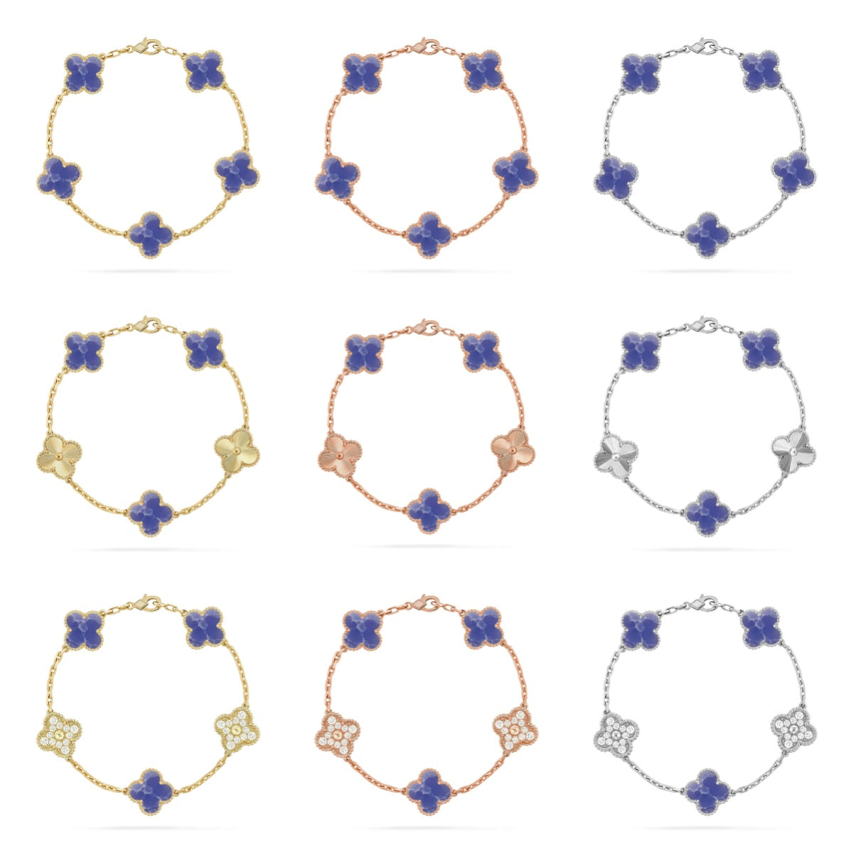 [ECHO ]CLOVER 5 MOTIF BLUE VEINS BRACELET COLLECTION