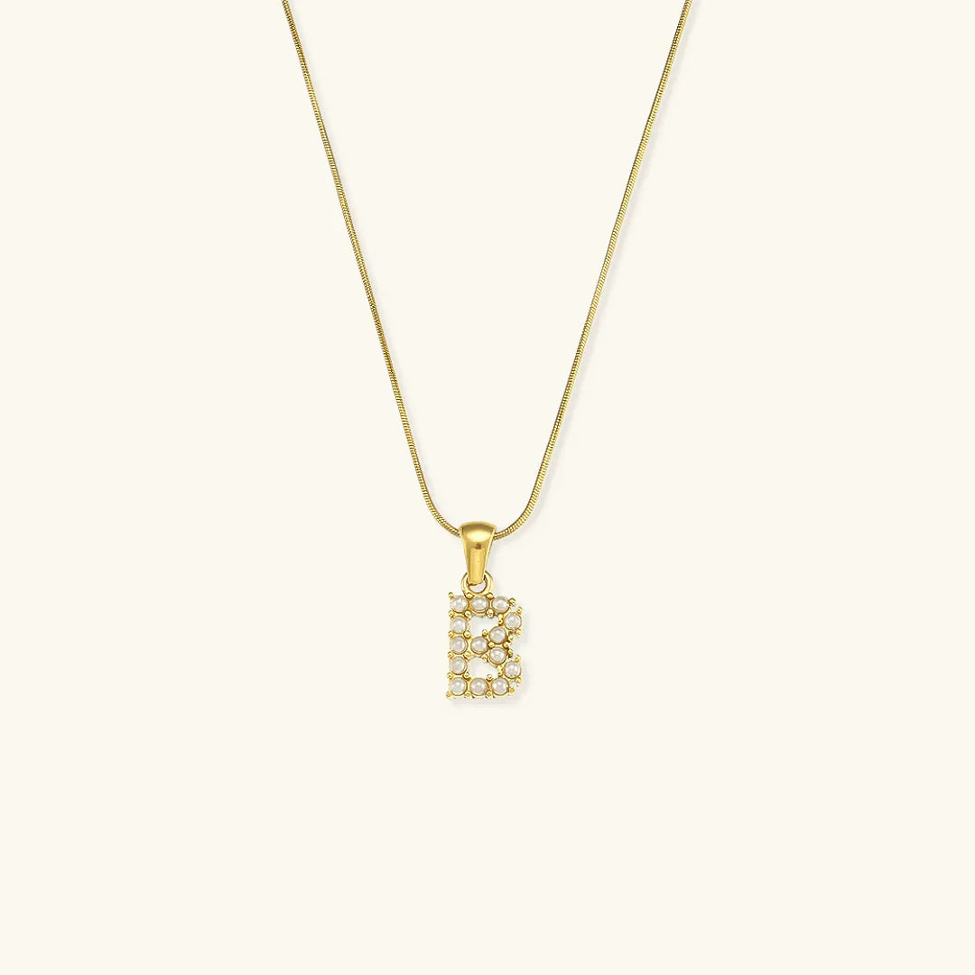 [Echo Fine]Augustine Initial Letter Pearl Necklace
