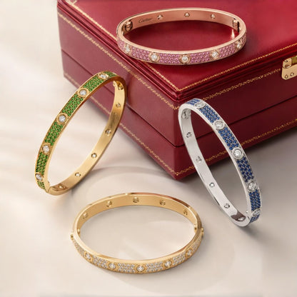 [ECHO]2026 PAVE GEMSTONE LOVE BRACELET 6.1MM 10 DIAMONDS