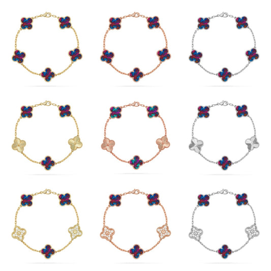 [ECHO ]CLOVER 5 MOTIF COLOR GEMSTONES BRACELET COLLECTION