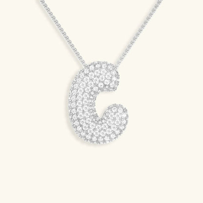 [Echo Fine]Bubble Initial Diamond Necklace