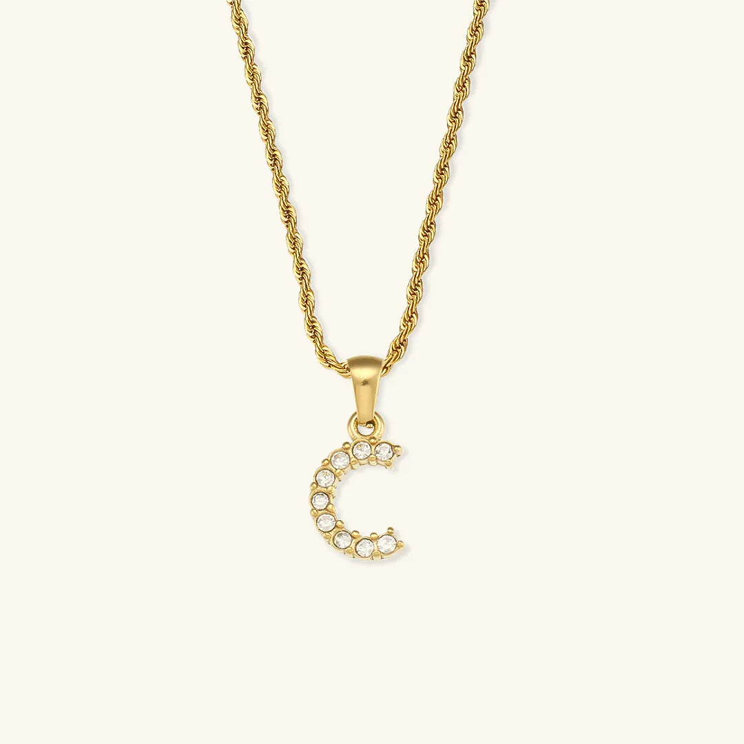 [Echo Fine]Maeve Letter Initial Diamond Necklace