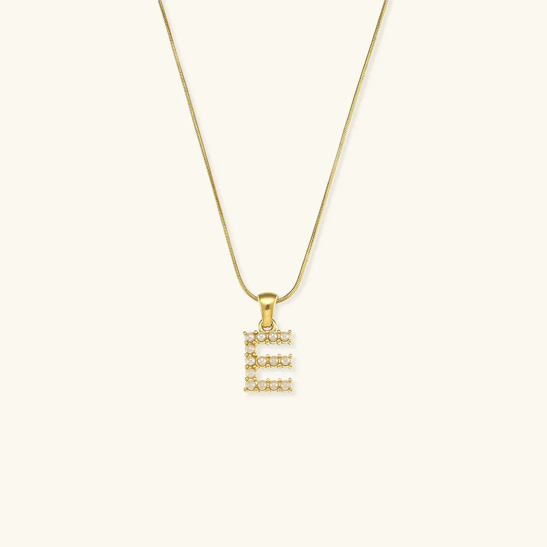 [Echo Fine]Augustine Initial Letter Pearl Necklace