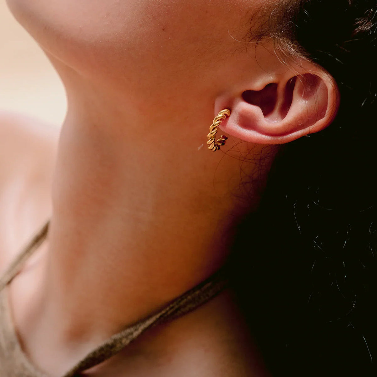 [Echo Fine]Gigi Twist Gold Earrings