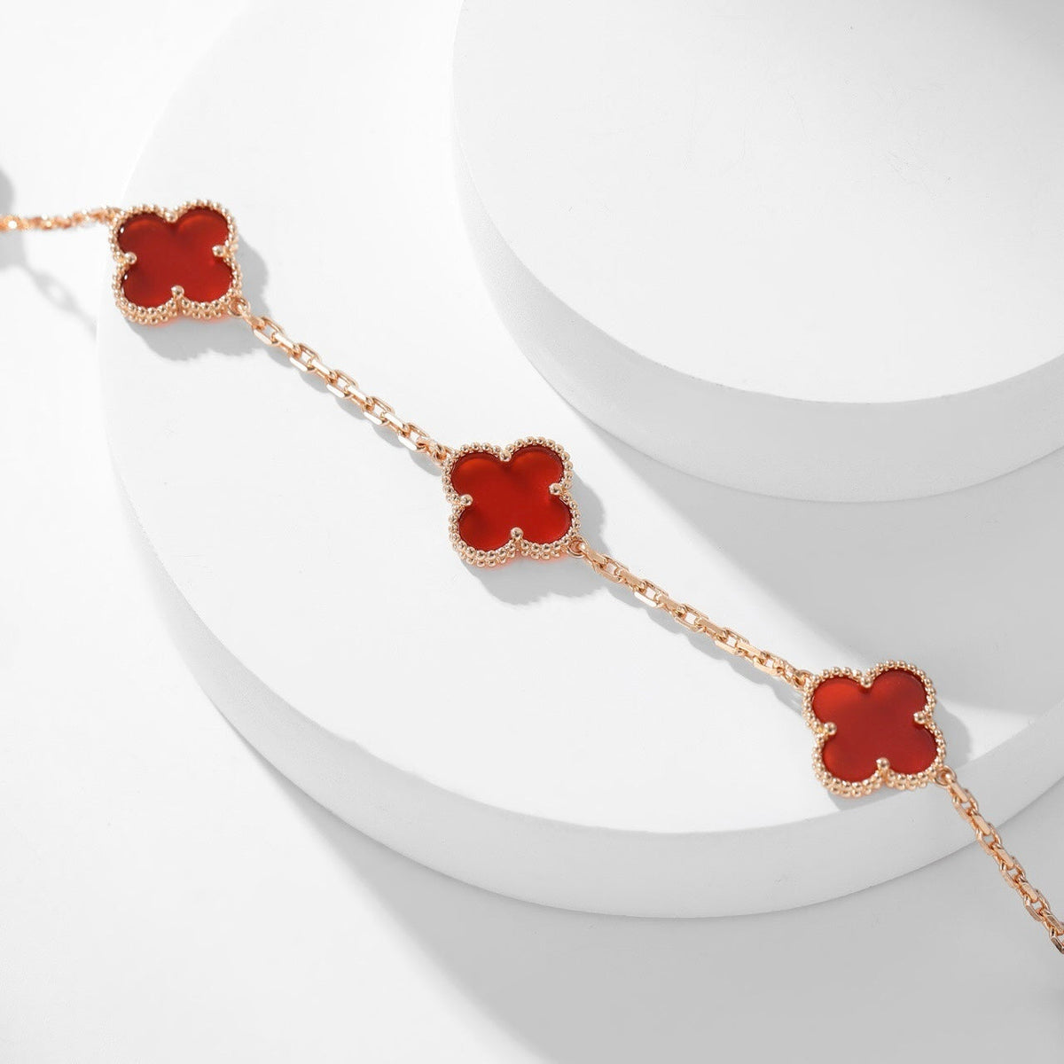 [ECHO ]CLOVER 10 MOTIFS CARNELIAN NECKLACE