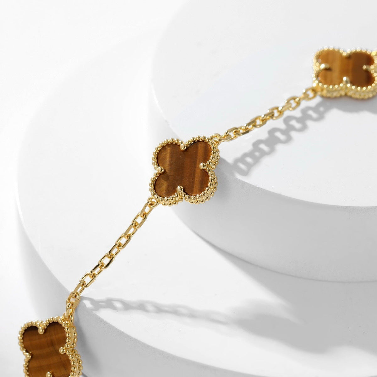 [ECHO ]CLOVER 10 MOTIFS TIGER EYE NECKLACE