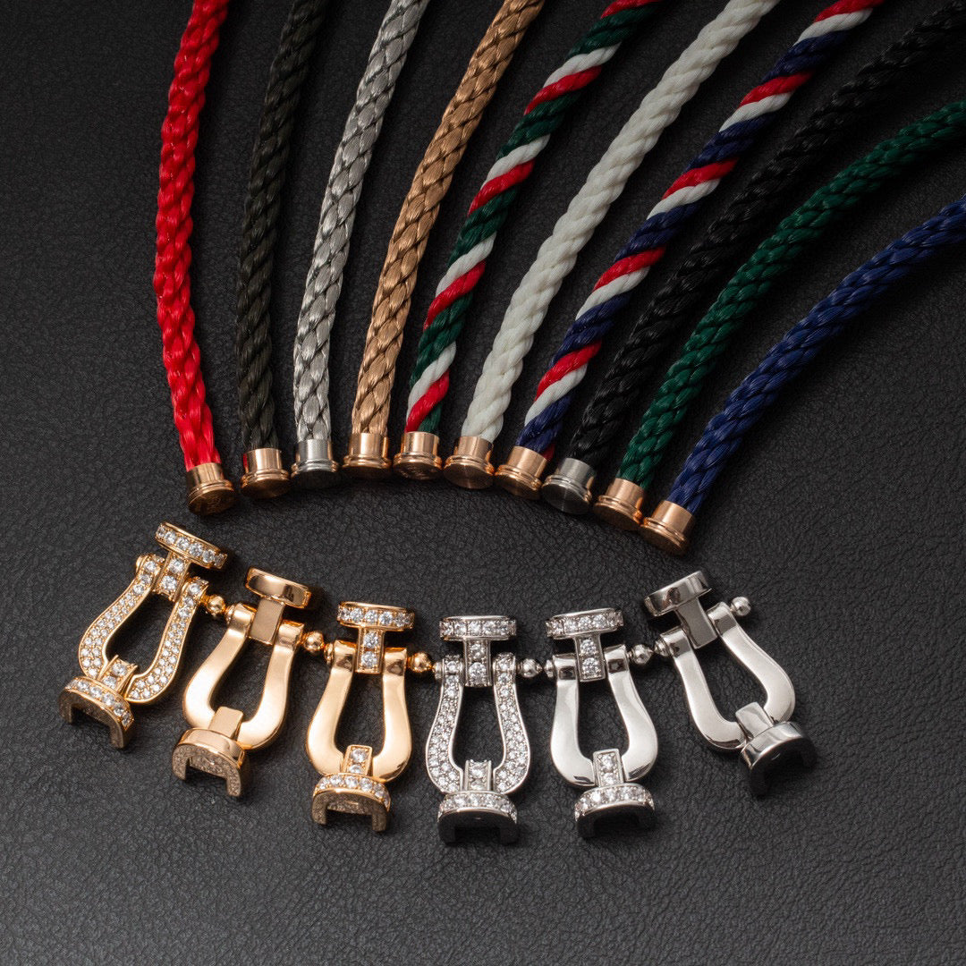 [ECHO ]FORCE LARGE HORSESHOE FULL DIAMOND BRACELET ROSE GOLD