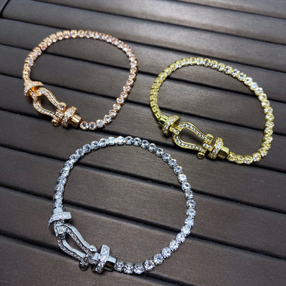 [ECHO ]FORCE  LARGE HORSESHOE FULL DIAMOND TENNIS BRACELET