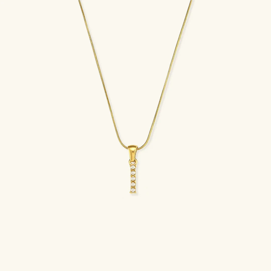 [Echo Fine]Augustine Initial Letter Pearl Necklace