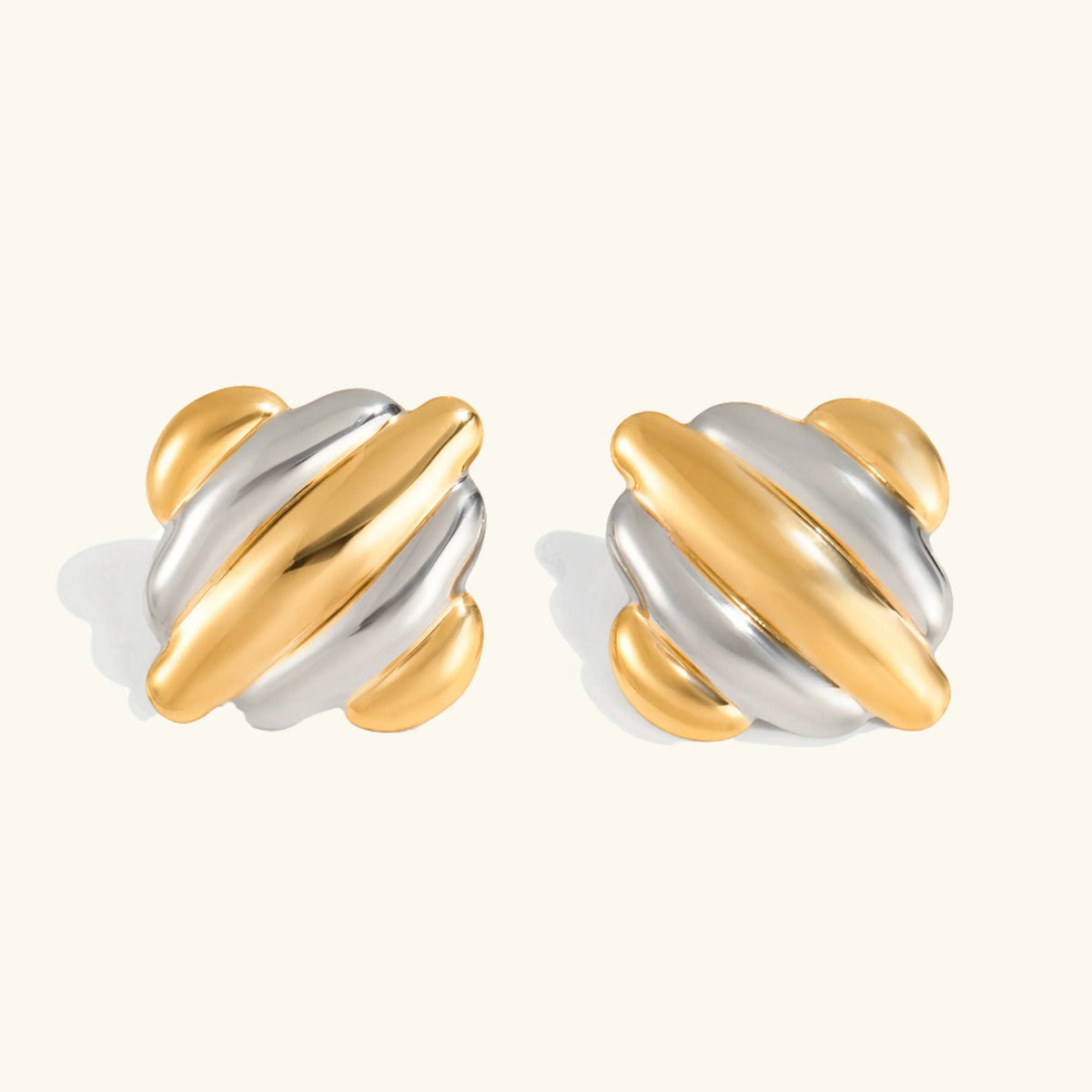 [Echo Fine]Maxine Rippled Gold Earrings