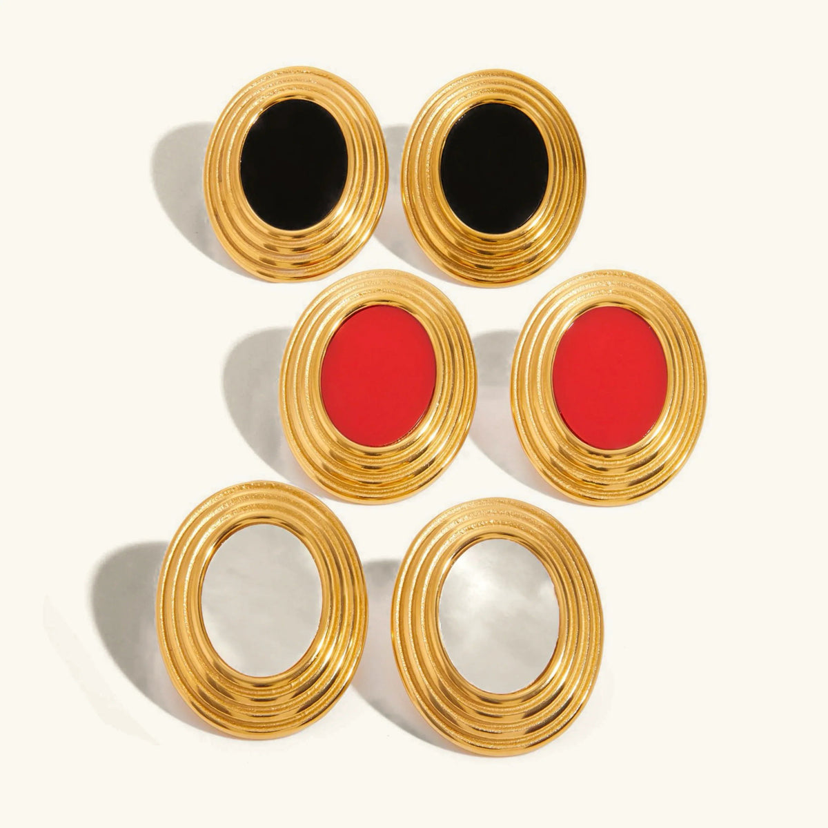 [Echo Fine]Ruthie Gold Enamel Earrings