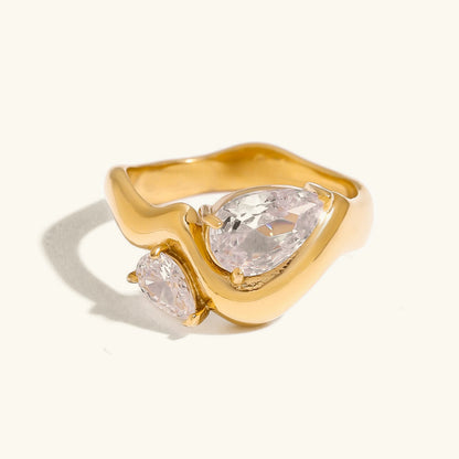 [Echo Fine]Soletta Diamond Teardrop Gold Ring