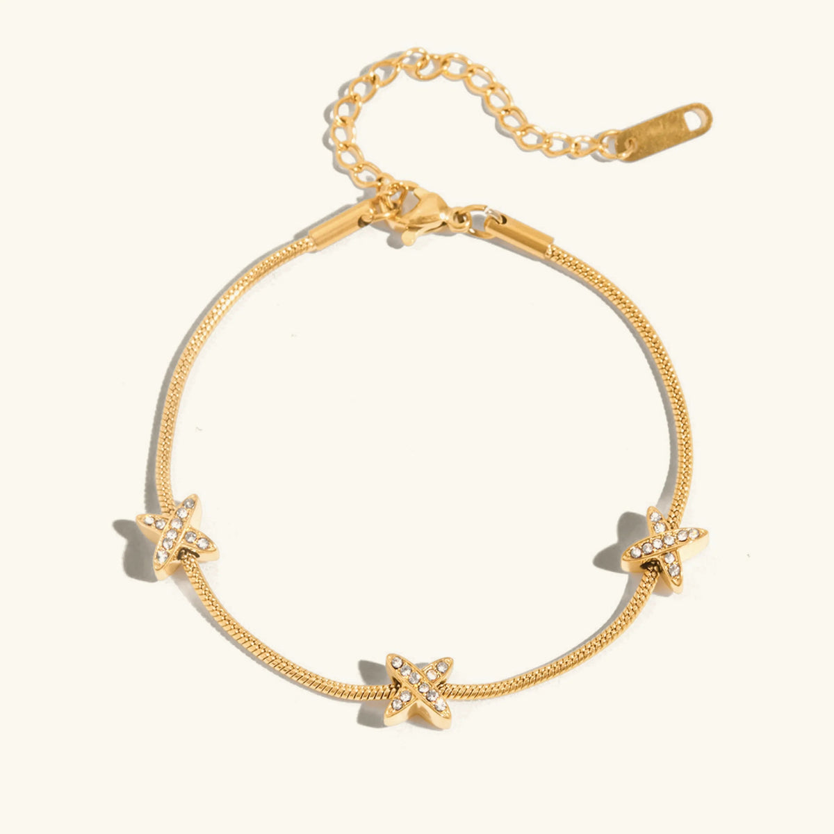 [Echo Fine]Brienne Diamond Cross Herringbone Bracelet