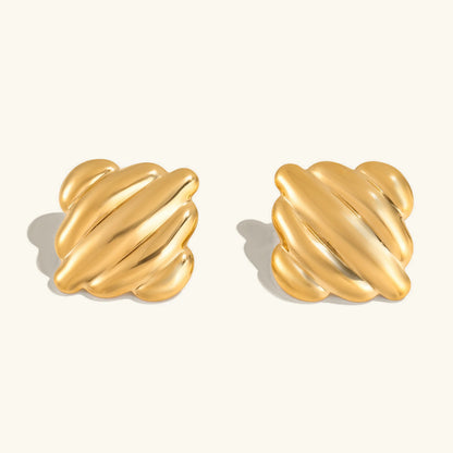 [Echo Fine]Maxine Rippled Gold Earrings