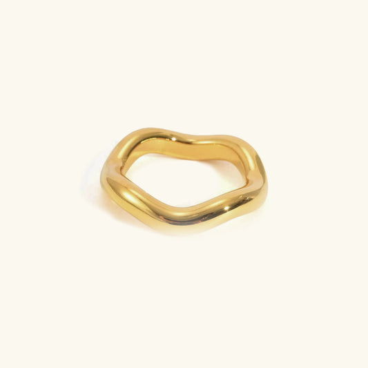 [Echo Fine]Lunaria Gold Wave Ring