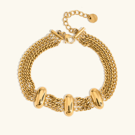 [Echo Fine]Kathleen Layered Chain Gold Bracelet