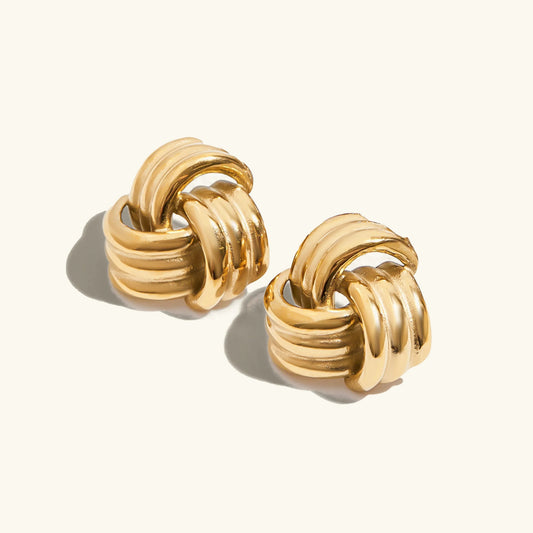 [Echo Fine]Avielle Chunky Gold Knot Earrings
