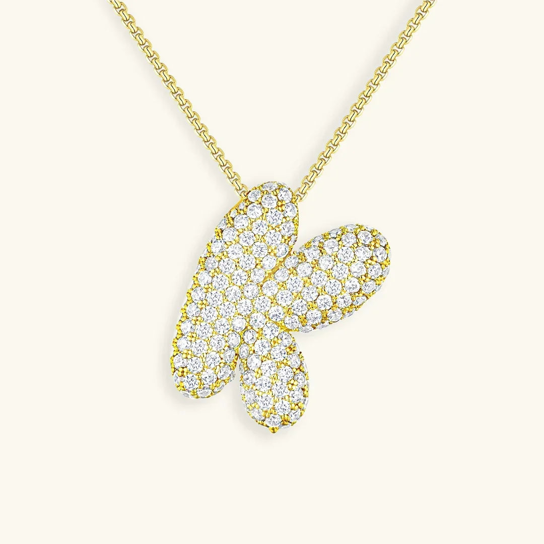 [Echo Fine]Bubble Initial Diamond Necklace