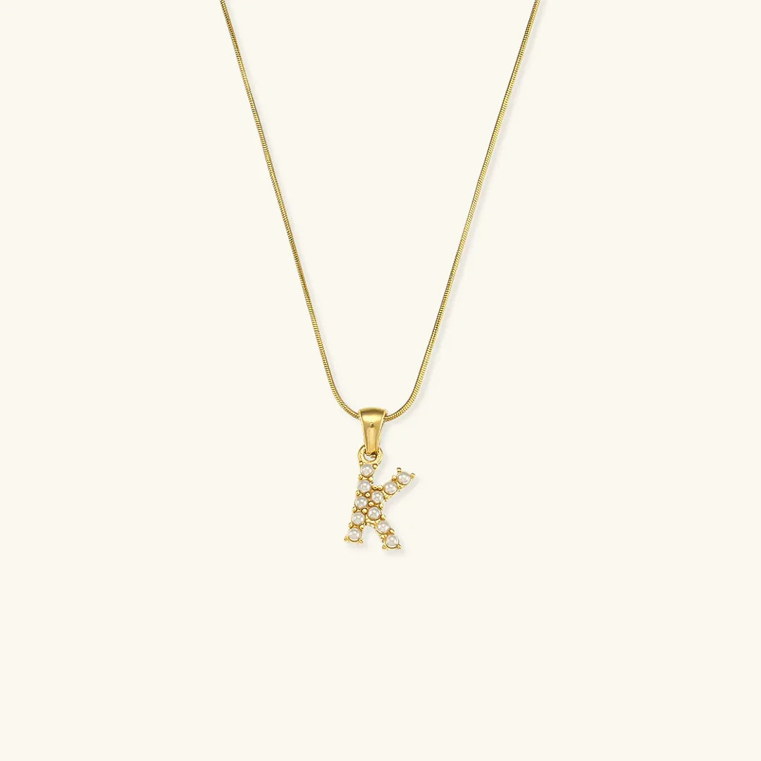 [Echo Fine]Augustine Initial Letter Pearl Necklace