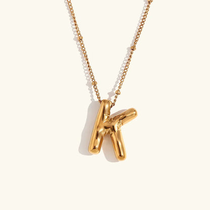 [Echo Fine]Balloon Gold Initial Necklace
