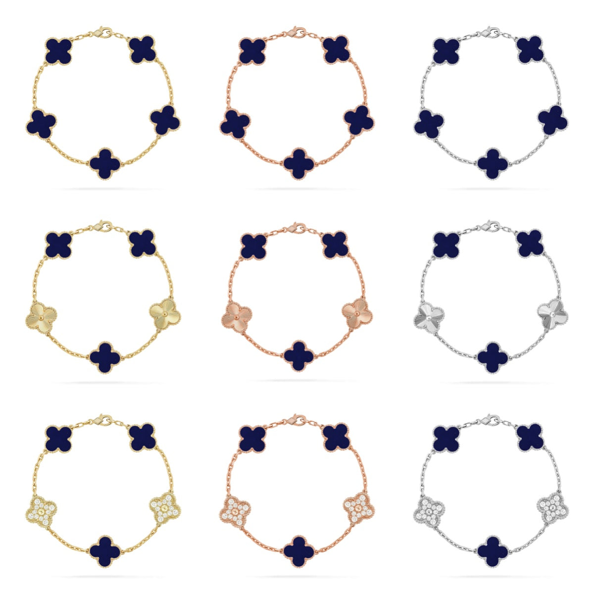 [ECHO ]CLOVER 5 MOTIF LAPIS LAZULI BRACELET COLLECTION