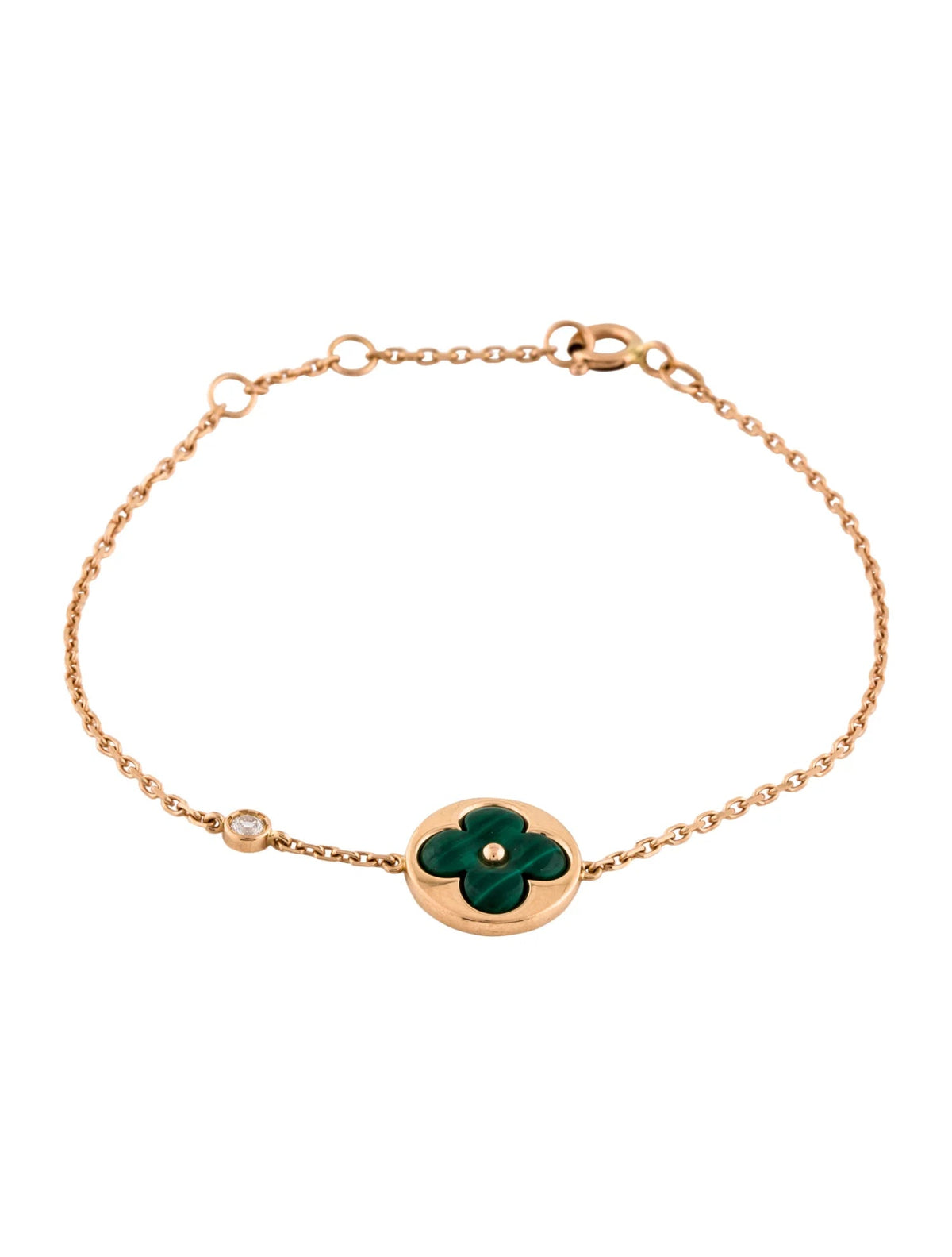 [ECHO ]SUN MALACHITE 1 DIAMOND PINK GOLD BRACELET