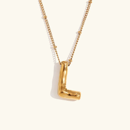 [Echo Fine]Balloon Gold Initial Necklace