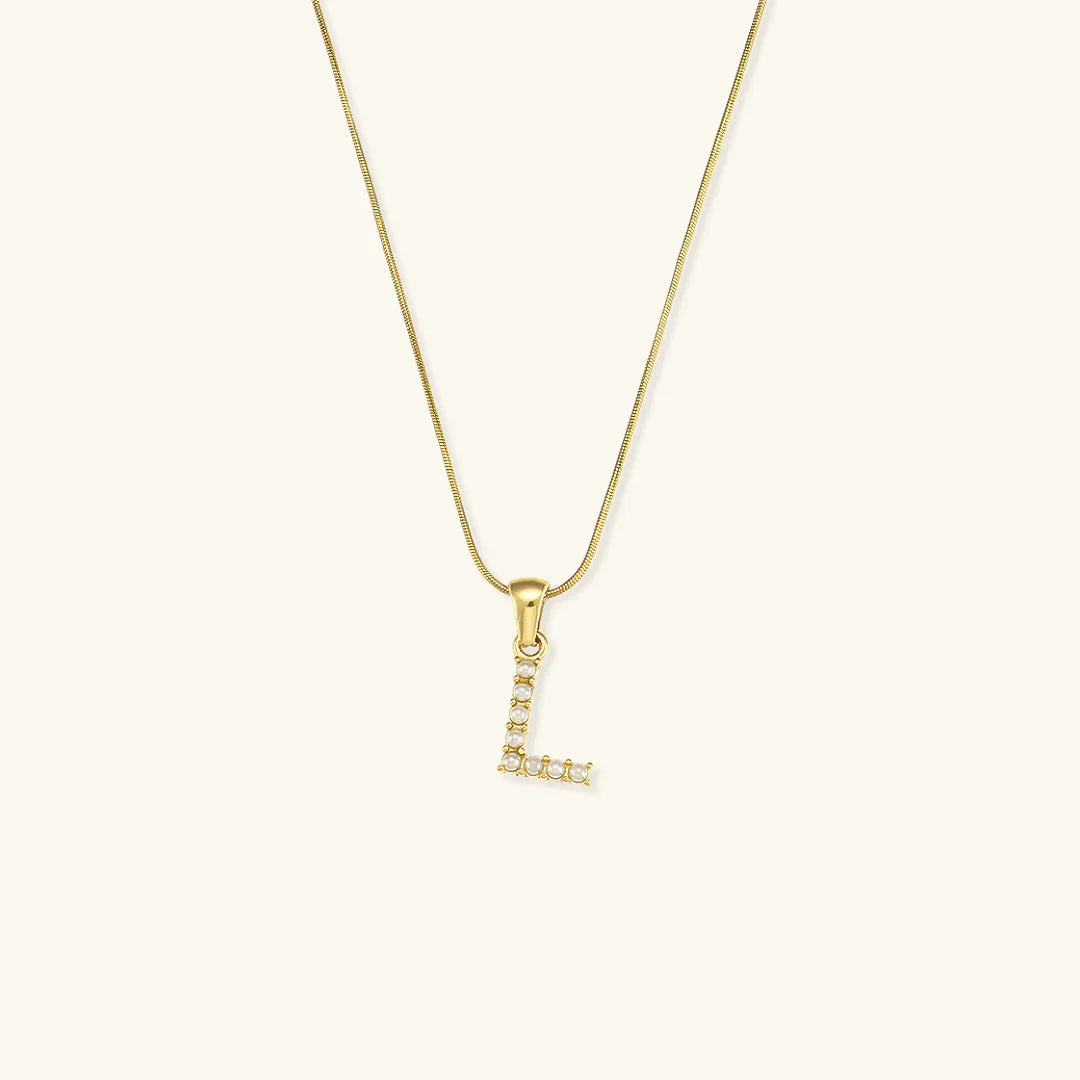 [Echo Fine]Augustine Initial Letter Pearl Necklace
