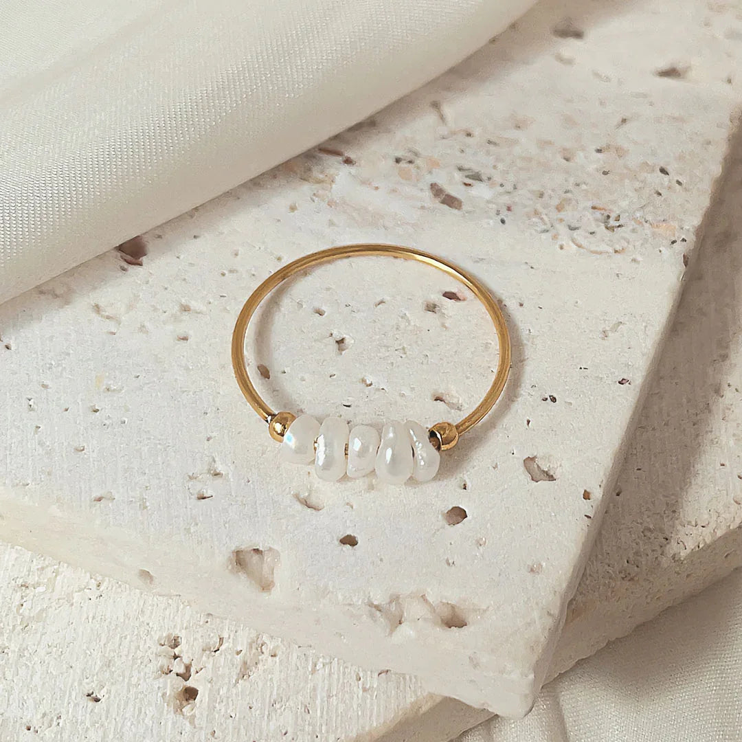 [Echo Fine]Magnolia Freshwater Pearl Gold Ring