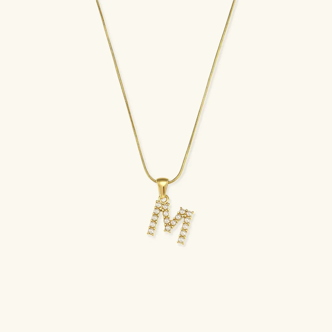 [Echo Fine]Augustine Initial Letter Pearl Necklace