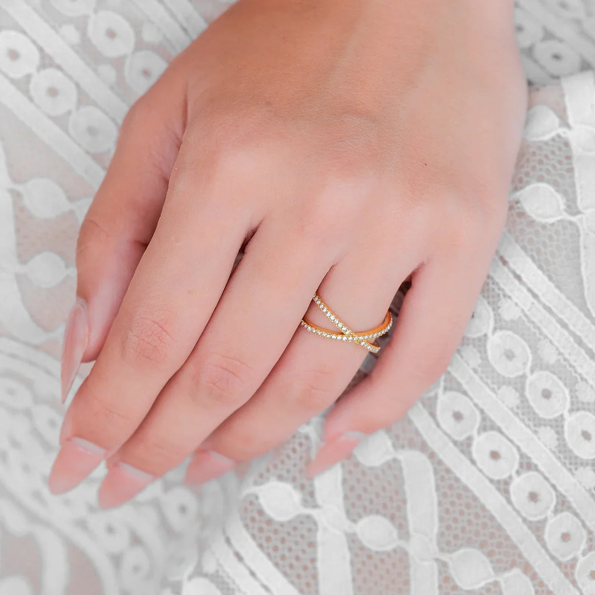 [Echo Fine]Nia Gold Diamond Cross Ring