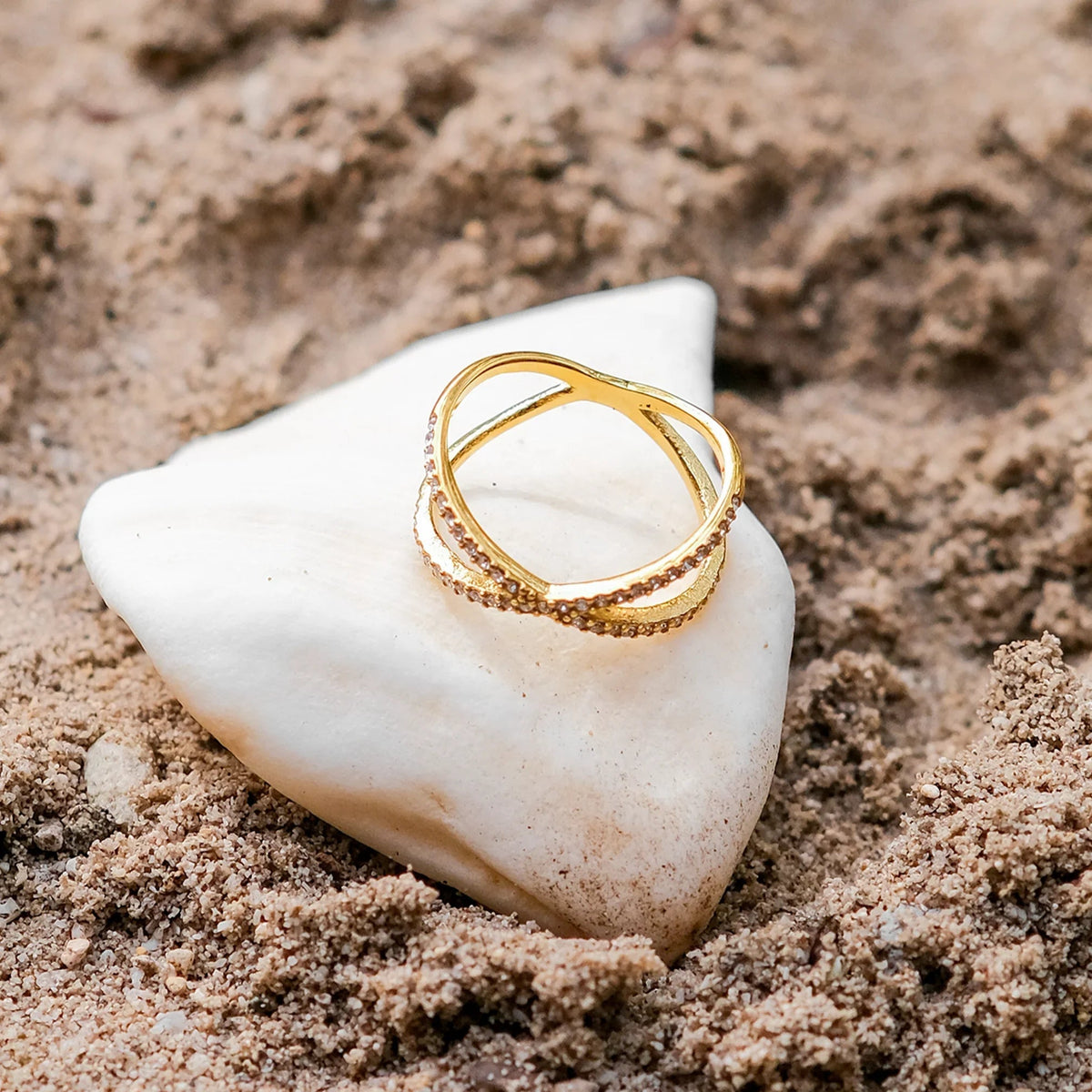 [Echo Fine]Nia Gold Diamond Cross Ring