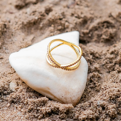 [Echo Fine]Nia Gold Diamond Cross Ring