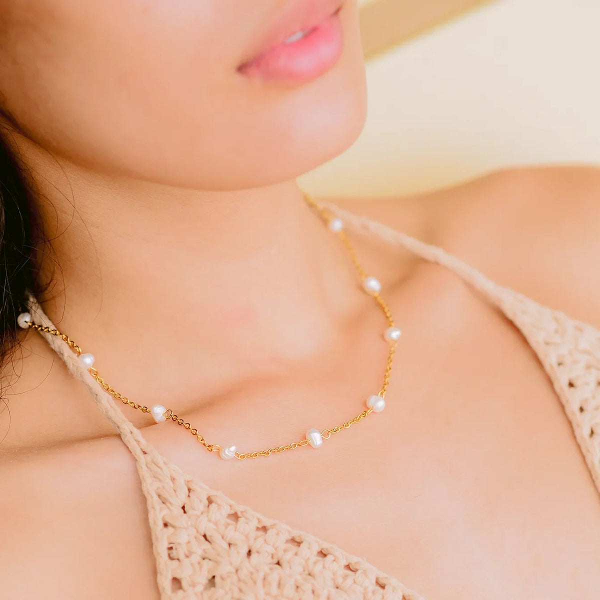 [Echo Fine]Nora Gold Pearl Necklace