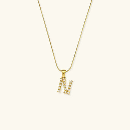 [Echo Fine]Augustine Initial Letter Pearl Necklace