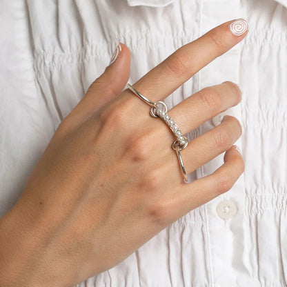[Echo Fine]Mikayla Stacked Freshwater Pearl Ring